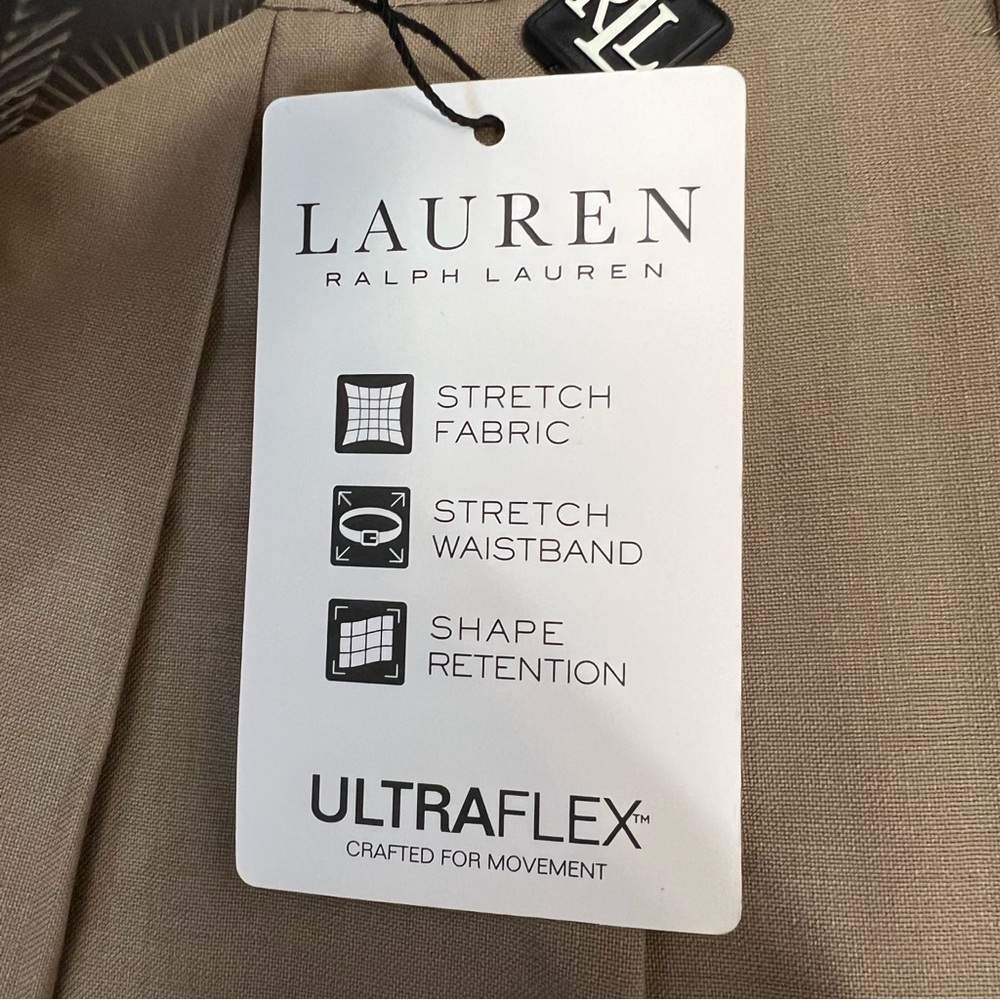 NWT $140 Lauren Ralph Lauren‎ Dress Pants UltraFlex Cuffed Hem Tan 40x32 - Picture 6 of 6